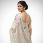 Vrinda Bloom – Hand-Painted Pure Tissue Silk Saree - Image 5