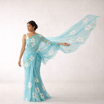 Neel Kamalini – Hand-Painted Pure Georgette Saree - Image 3