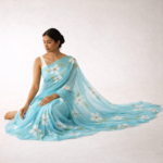 Neel Kamalini – Hand-Painted Pure Georgette Saree - Image 5