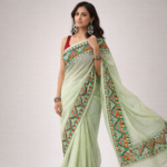 Mithila Vriksha – Hand-Painted Cotton Saree - Image 3