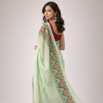 Mithila Vriksha – Hand-Painted Cotton Saree - Image 4