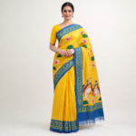 Kalyani – Hand-Painted Cotton Saree (Pattachitra Art)
