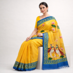 Kalyani – Hand-Painted Cotton Saree (Pattachitra Art) - Image 3