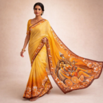 Anwesha – Hand-Painted Cotton Saree (Pattachitra Art) - Image 3