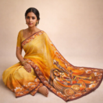 Anwesha – Hand-Painted Cotton Saree (Pattachitra Art) - Image 5