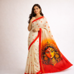 Bhavya – Hand-Painted Cotton Saree (Kalighat Art) - Image 5