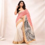Ananta – Hand-Painted Cotton Saree (Mandala Art)
