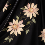 Noir Petal – Floral Chiffon Saree - Image 2